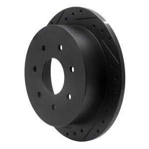 Ford F-150 Brake Rotor (1) - Rear Left - R1 Concepts - Drilled & Slotted - Black - `97-`04